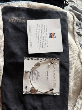 Alex and Ani Silver-Tone Cupcake Charm Expandable Bangle